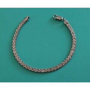 Pretty Italian Sterling Silver Riccio Chain Bracelet